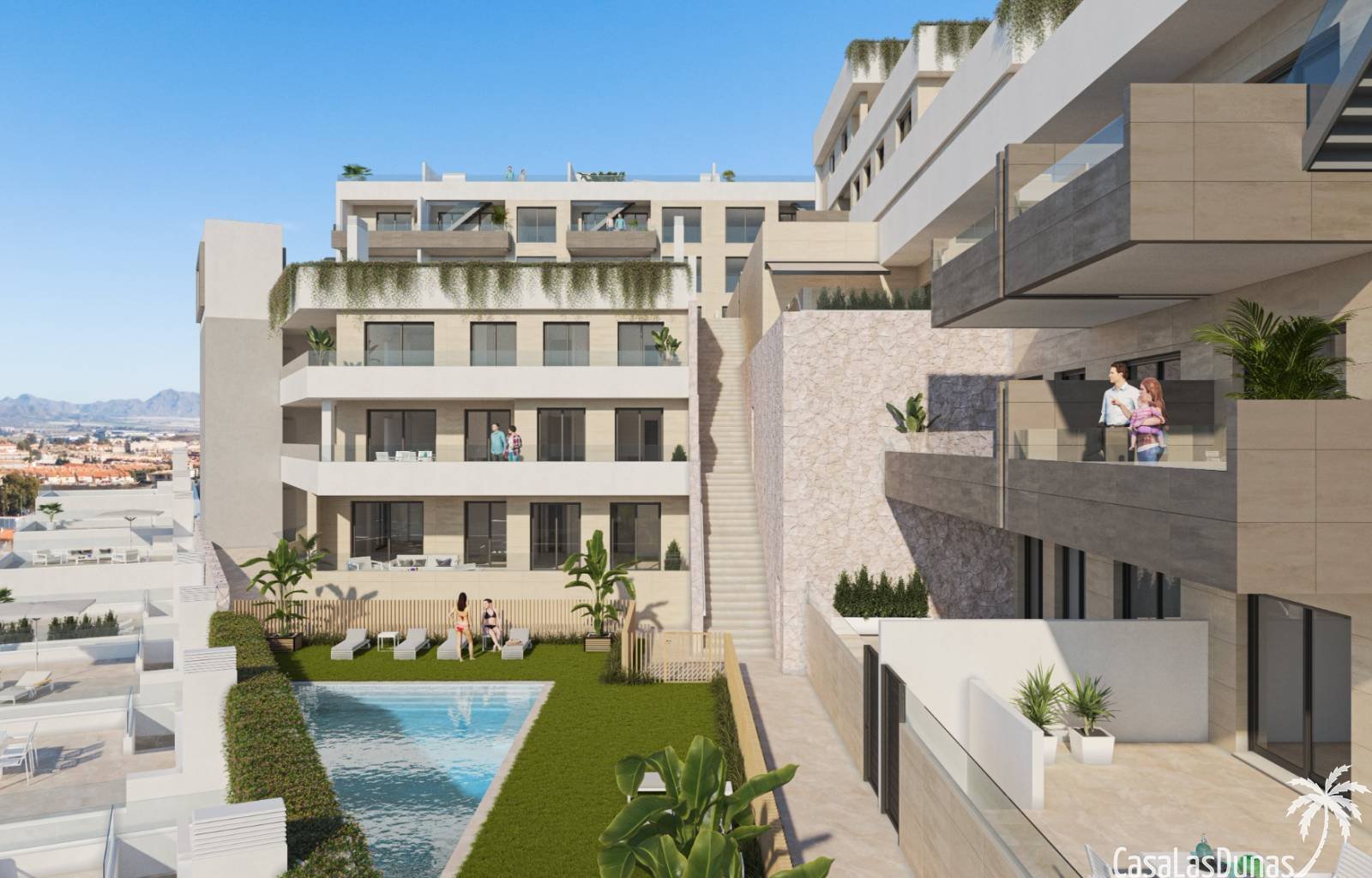  Dieser Luxuskomplex mit 46 Apartments und 10 Villen entsteht in der wunderschönen Stadt Águilas an der Costa Cálida. Die Wohnungen verfügen über 3 Sc