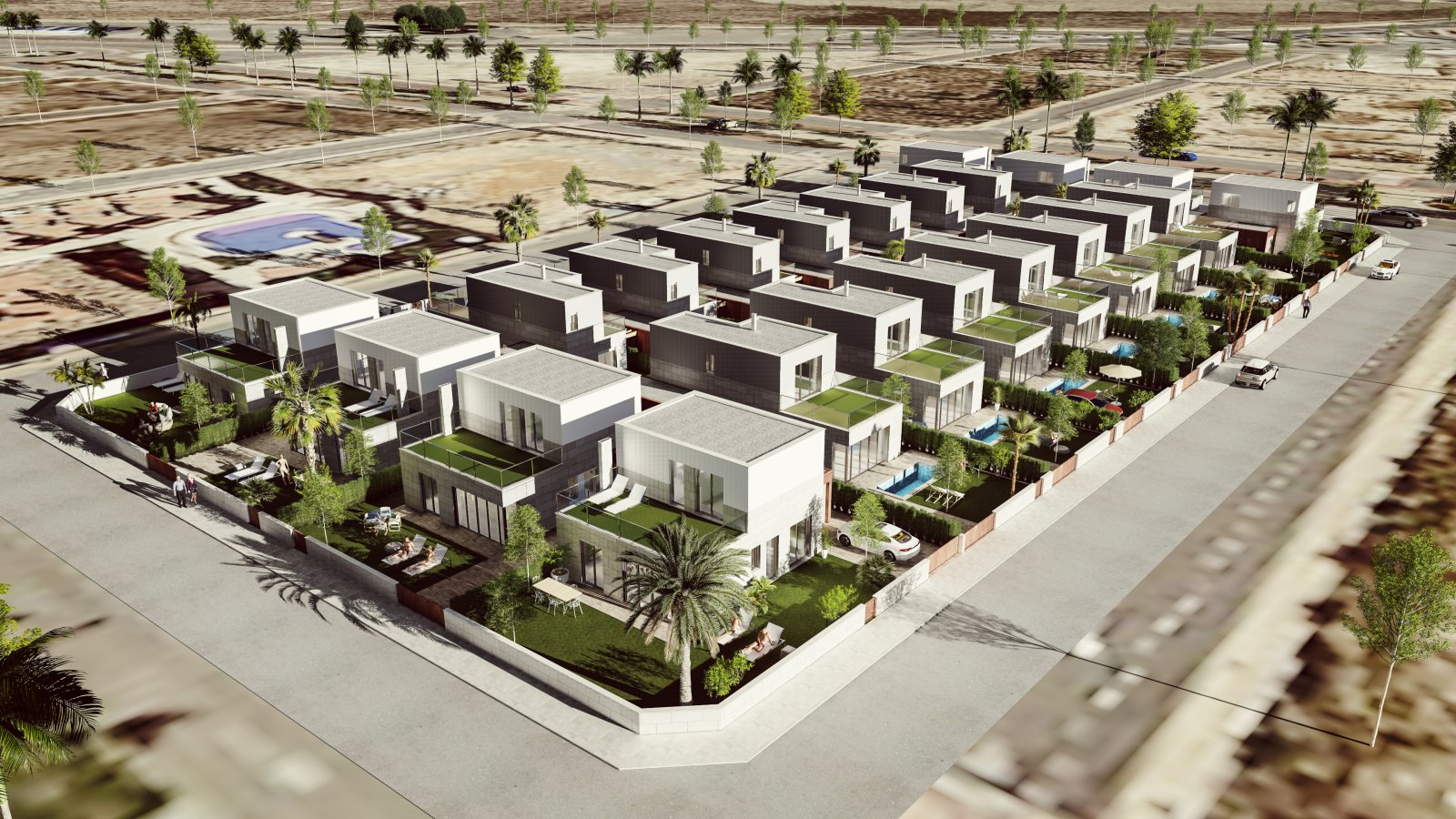  Diese exklusive Sammlung von 13 unabhängigen Häusern befindet sich in der charmanten Stadt Los Alcázares und bietet eine privilegierte Umgebung für d