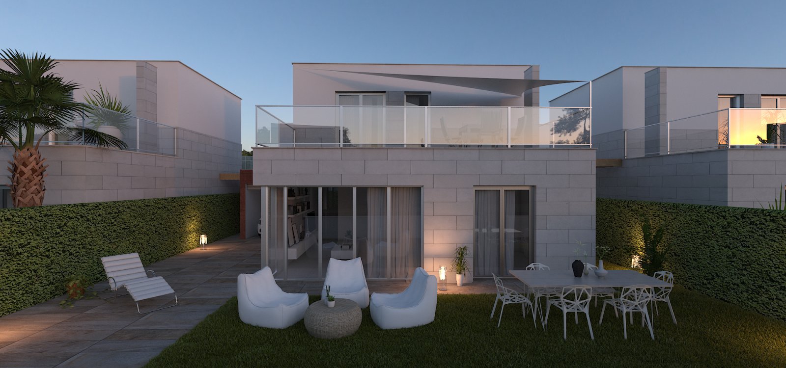  Diese exklusive Sammlung von 13 unabhängigen Häusern befindet sich in der charmanten Stadt Los Alcázares und bietet eine privilegierte Umgebung für d