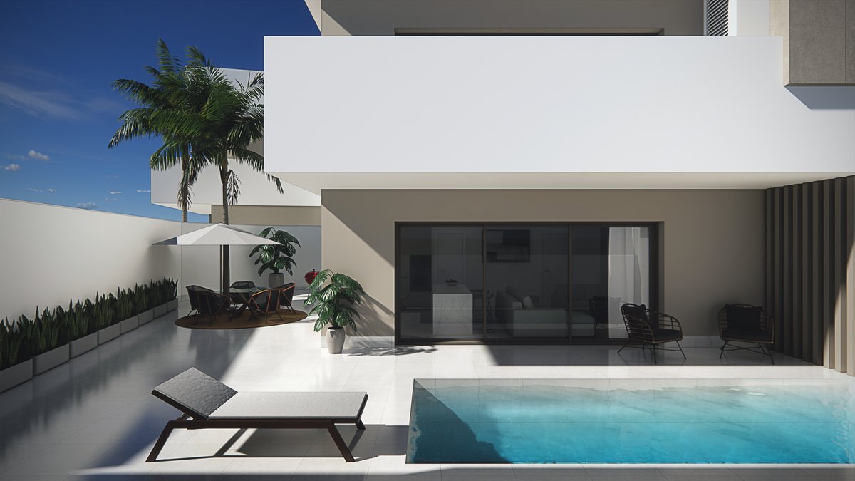  Im charmanten Ort Pilar de la Horadada gelegen, bietet diese Wohnanlage eine Auswahl von 13 Bungalows, die für diejenigen entworfen wurden, die einen