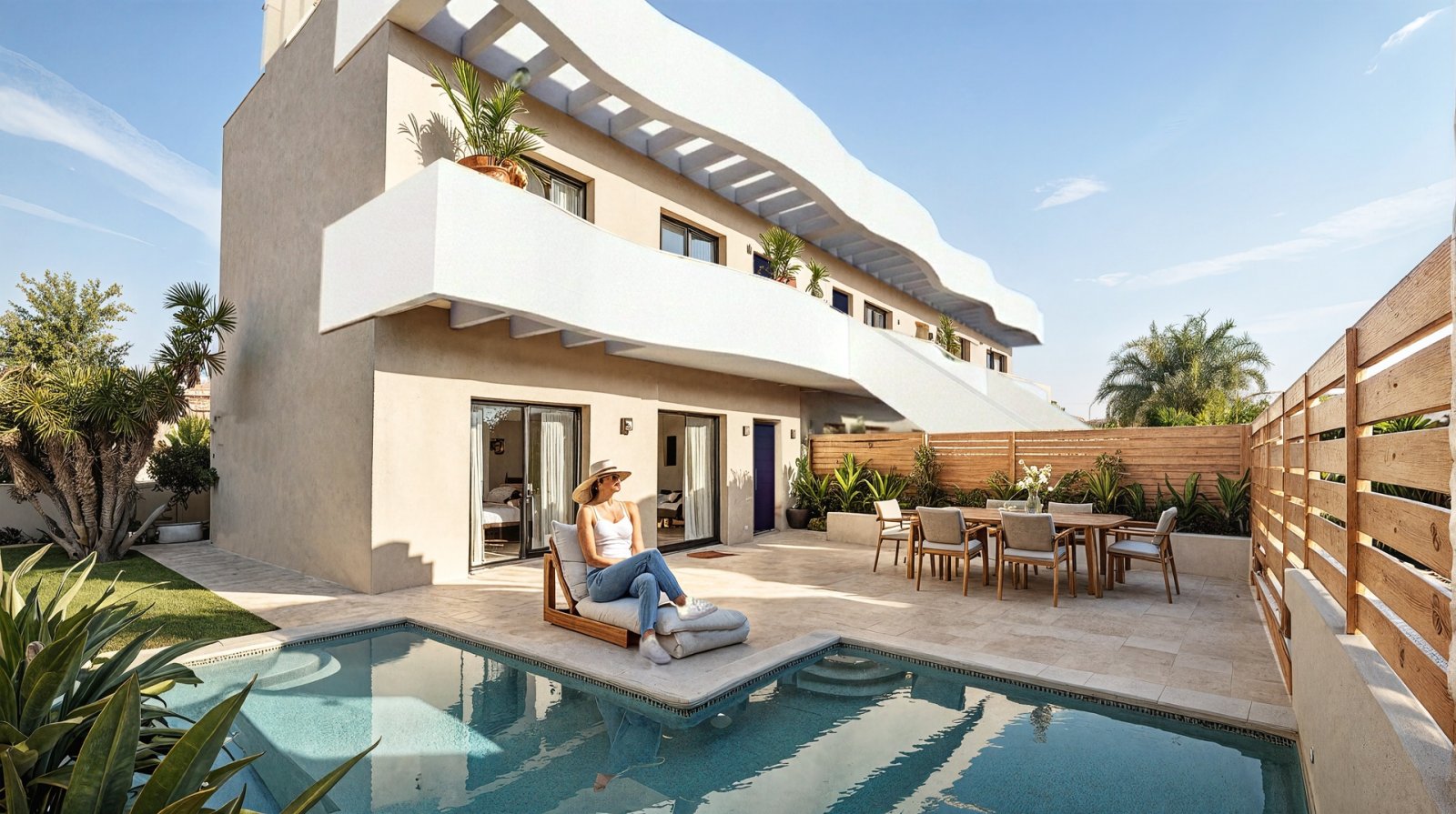  Im charmanten Ort Pilar de la Horadada gelegen, bietet diese Wohnanlage eine exklusive Auswahl an Bungalows, die für diejenigen entworfen wurden, die