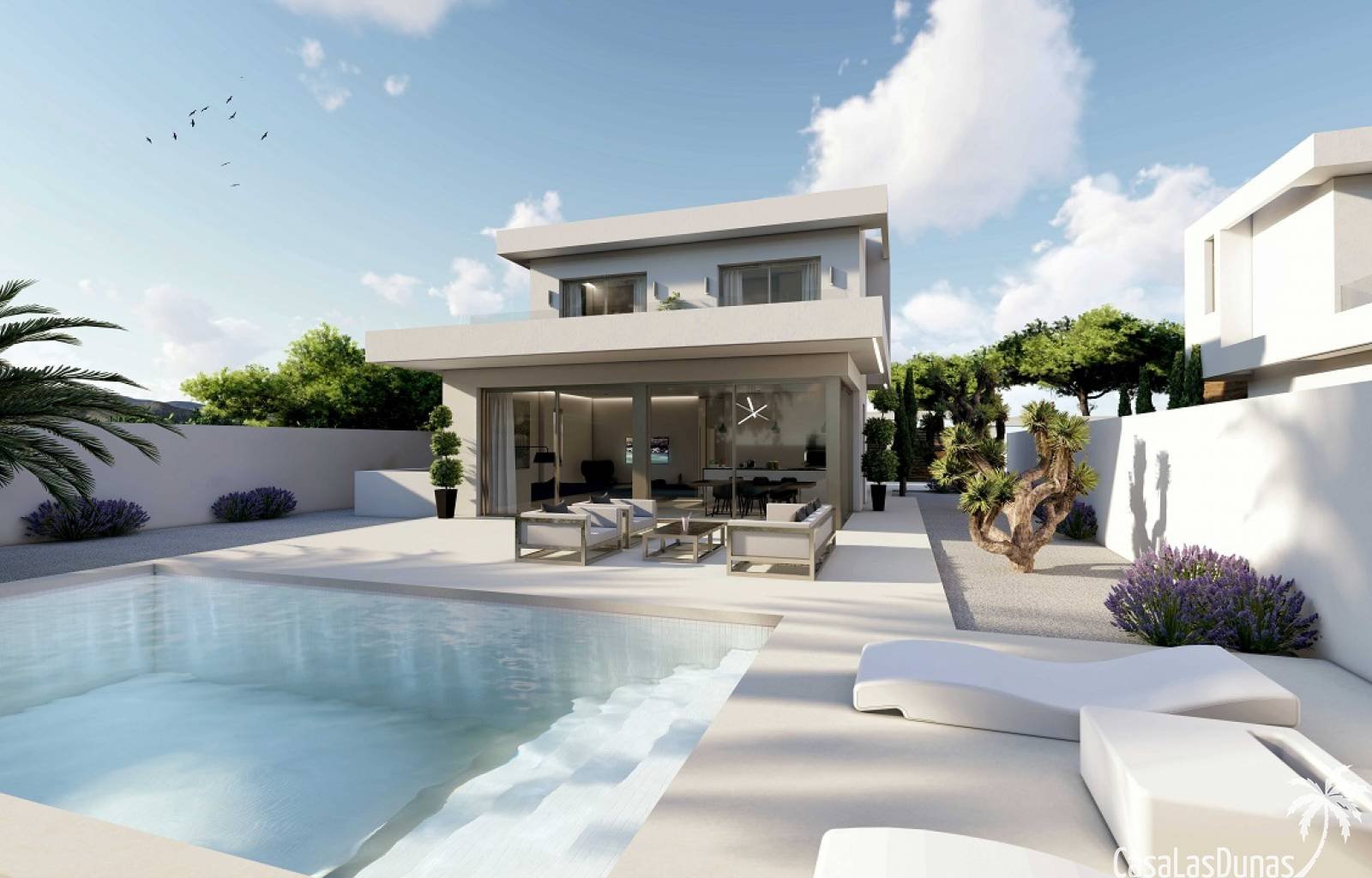  Wunderschönes Neubauprojekt bestehend aus 4 modernen Villen, nur wenige Meter vom Strand Muchavista in San Juan entfernt. Die Häuser bestehen aus 3 S