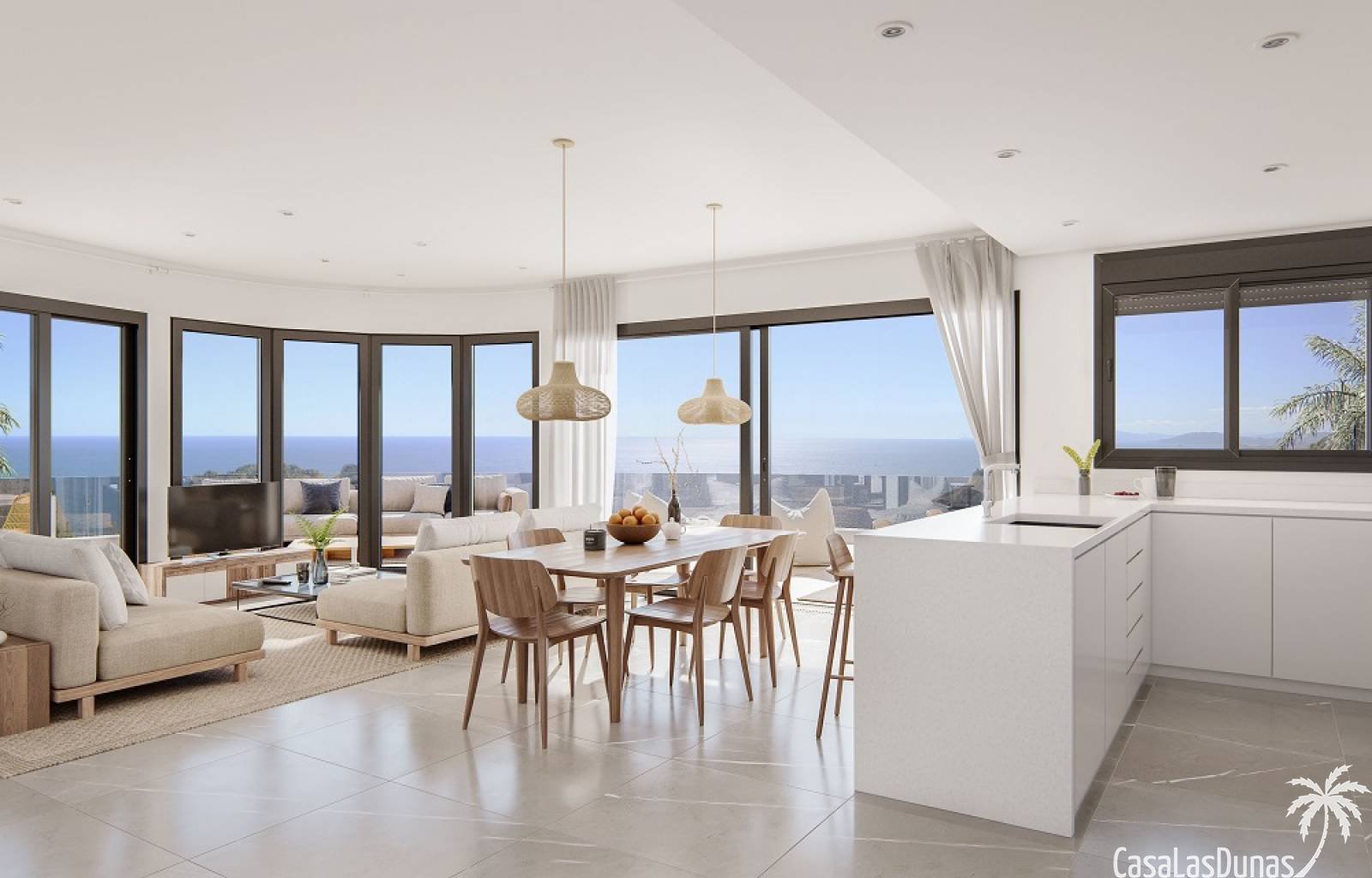  Dieses prächtige Neubauprojekt liegt in einer ruhigen Gegend, nur wenige Schritte vom Strand und wenige Kilometer vom Zentrum von Águilas entfernt. D