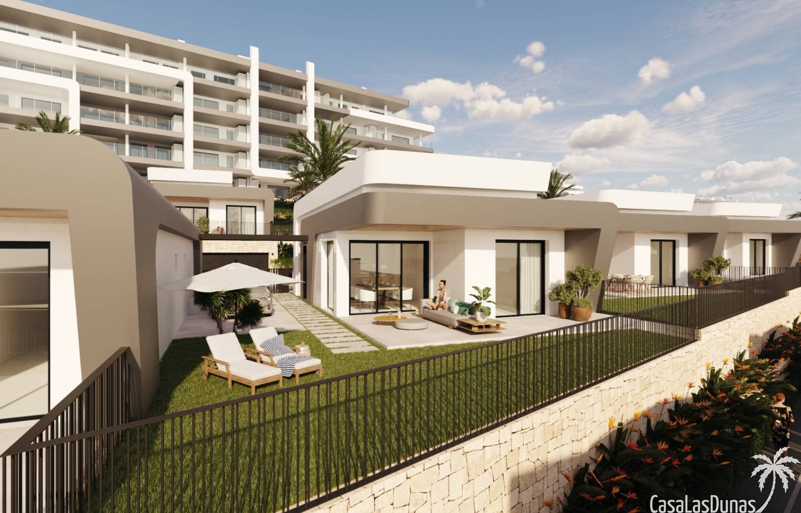  An der Costa Blanca Süd entsteht ein brandneuer Wohnkomplex mit Luxusapartments und -villen. In Phase 1 stehen noch Villen mit 2, 3 oder 4 Schlafzimm