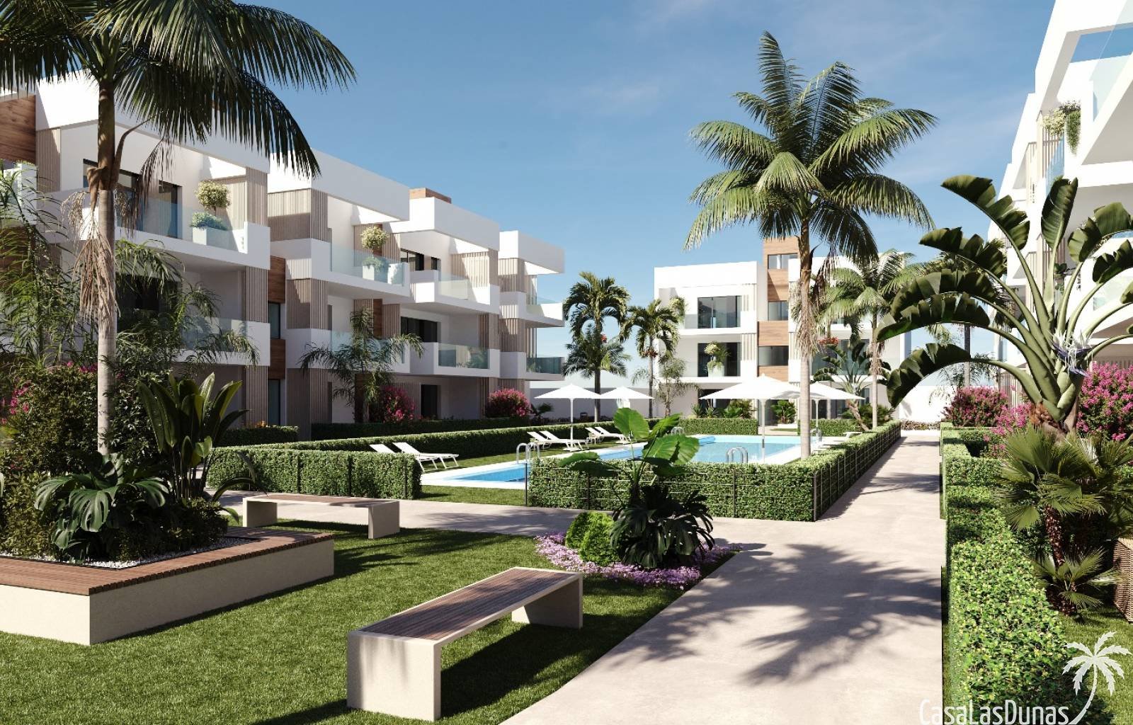  In San Pedro del Pinatar entstehen Wohnungen mit 2 oder 3 Schlafzimmern und 2 Bädern. Informationen zu Apartments mit 3 Schlafzimmern finden Sie in u