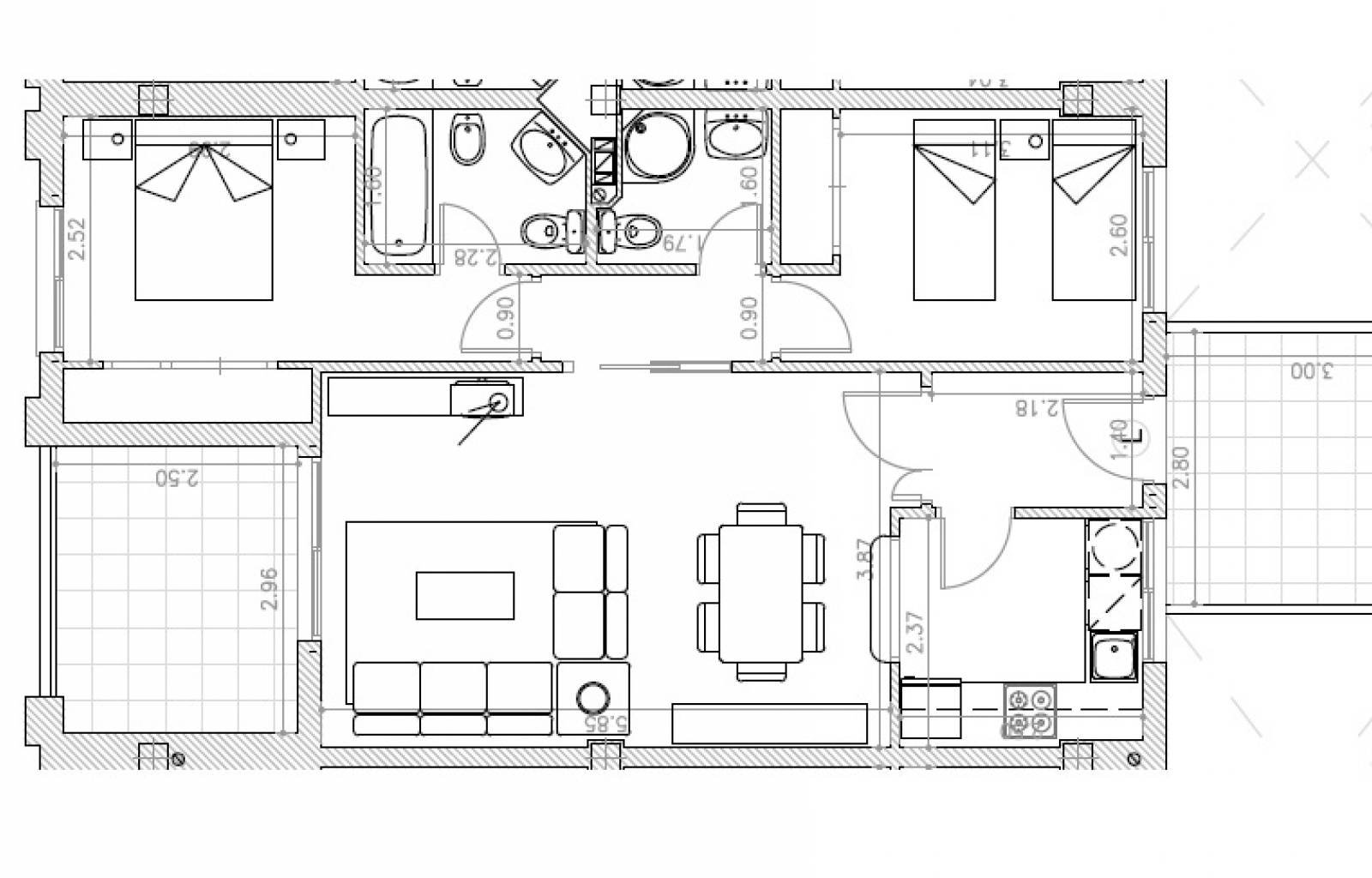  Diese charmanten spanischen Apartments liegen nur 2 Kilometer vom Sandstrand von Campoamor entfernt. Sie bieten Modelle mit einem oder zwei Schlafzim