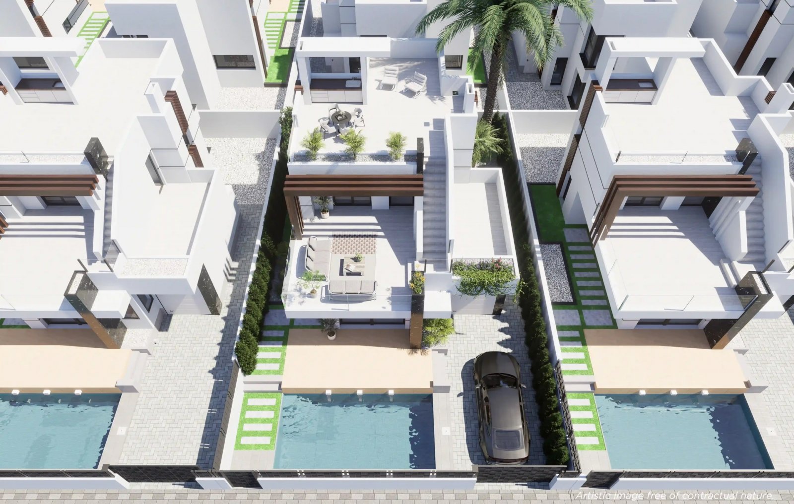  Diese exklusive Sammlung von 8 unabhängigen Häusern befindet sich in der charmanten Stadt Los Alcázares und bietet eine ideale Umgebung für diejenige