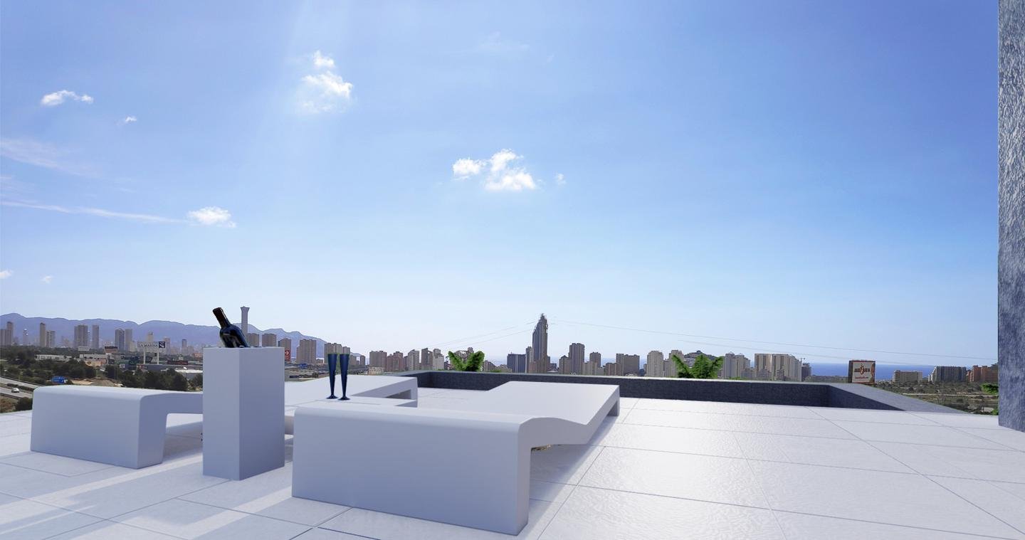  In der charmanten Stadt Finestrat gelegen, bietet dieses freistehende Chalet ein einzigartiges Wohnerlebnis mit Meerblick. Es ist für diejenigen konz