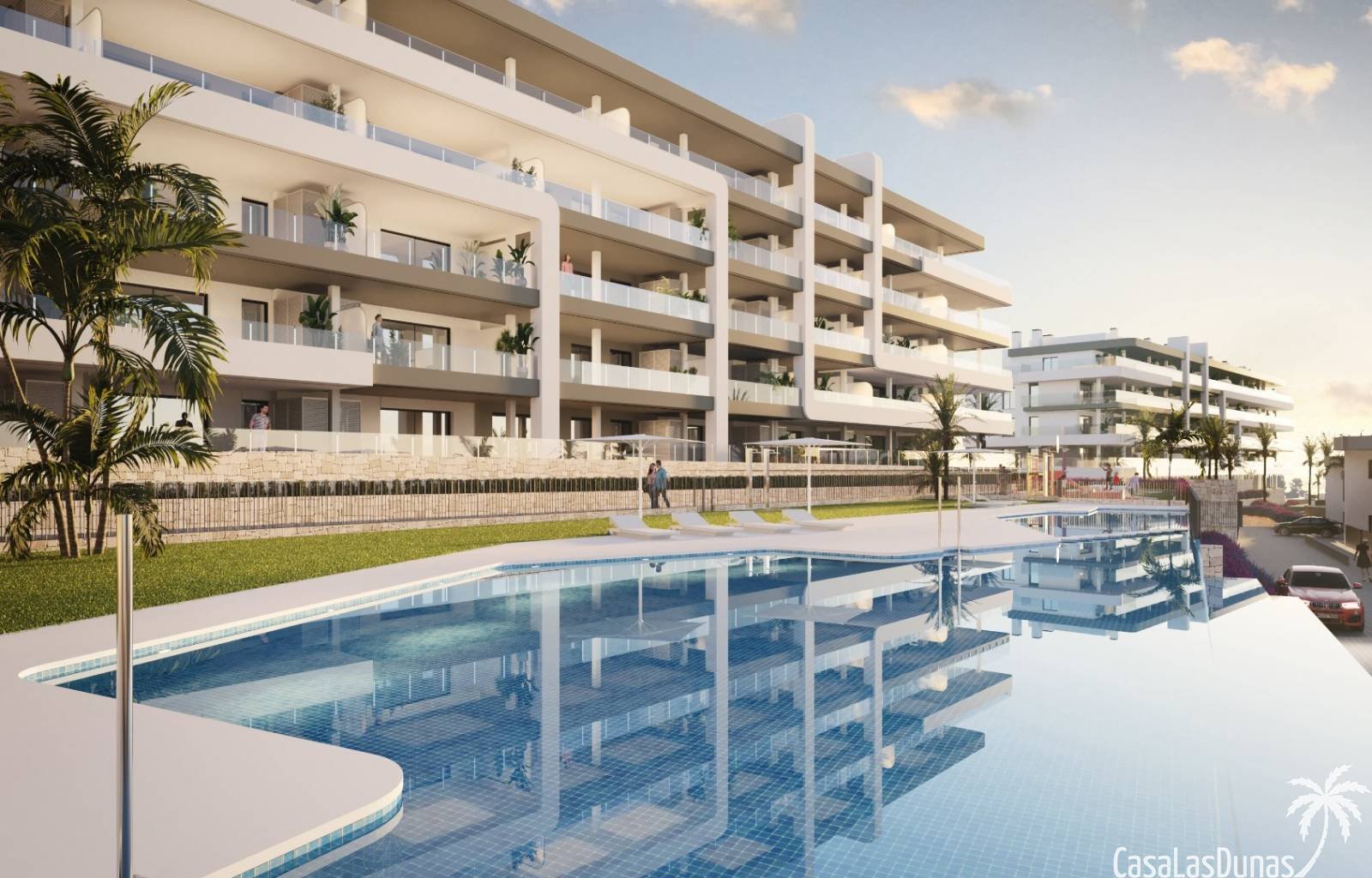  An der Costa Blanca Süd entsteht ein brandneuer Wohnkomplex mit Luxusapartments und -villen. In Phase 1 stehen noch Wohnungen mit 2 oder 3 Schlafzimm
