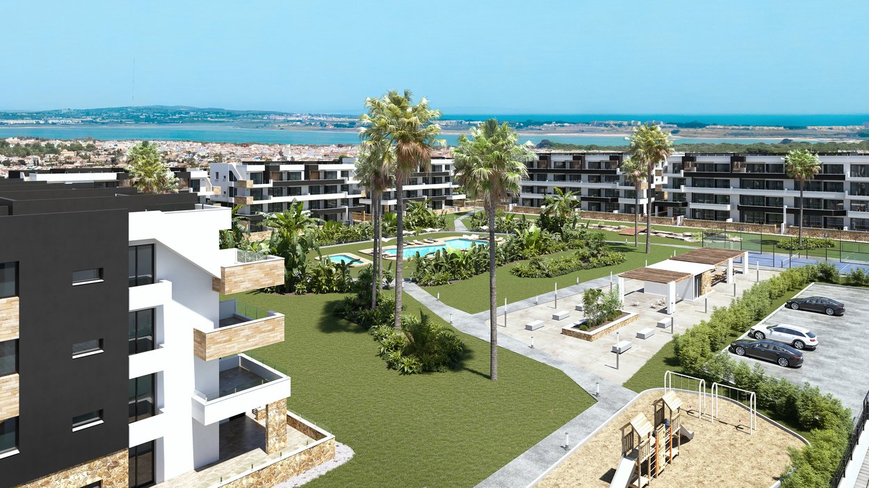 Torrevieja:  In der schönen Stadt Torrevieja gelegen, bietet diese Wohnanlage eine Auswahl von 80 Immobilien, darunter Apartments, Erdgeschosswohnungen und Penthä 