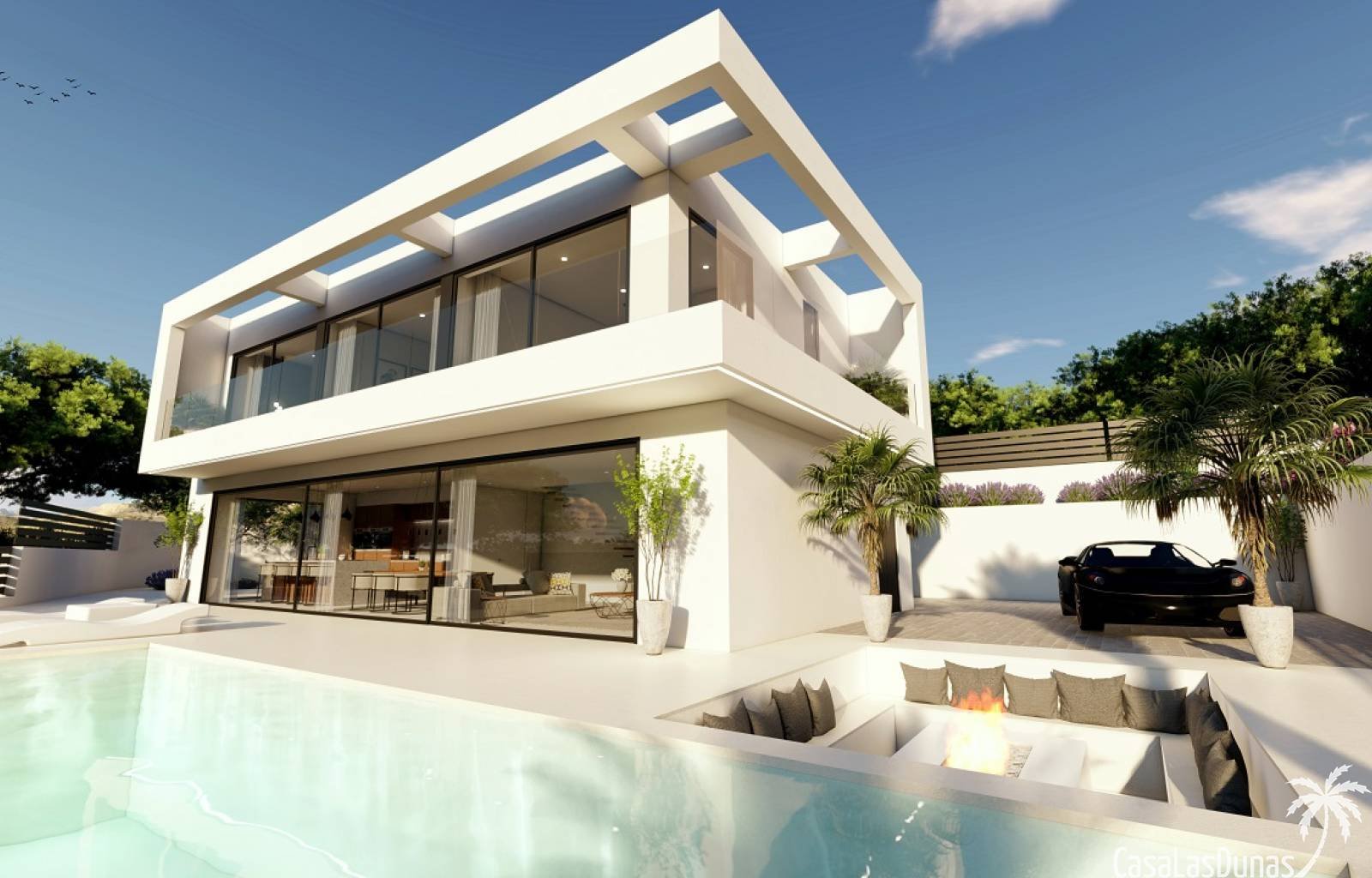  Wunderschöne moderne Neubauvilla, nur einen Kilometer vom Strand und wenige Kilometer vom Zentrum von El Campello entfernt. Das Haus besteht aus 3 Sc