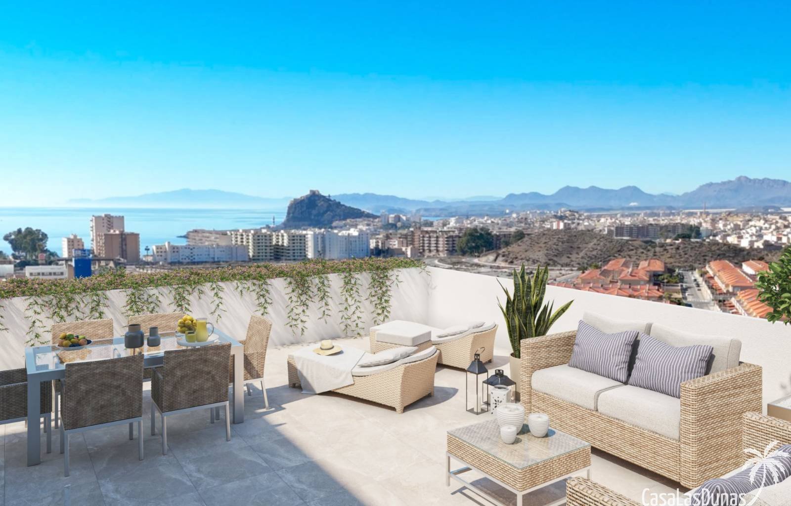  Dieser Luxuskomplex mit 46 Apartments und 10 Villen entsteht in der wunderschönen Stadt Águilas an der Costa Cálida. Die Wohnungen verfügen über 3 Sc