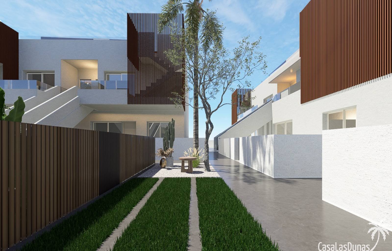  LETZTE VERFÜGBARE WOHNUNG - ERDGESCHOSS MIT 3 SCHLAFZIMMERN
 Dieser kleine Komplex umfasst 16 trendige Bungalows mit zwei oder drei Schlafzimmern. Di