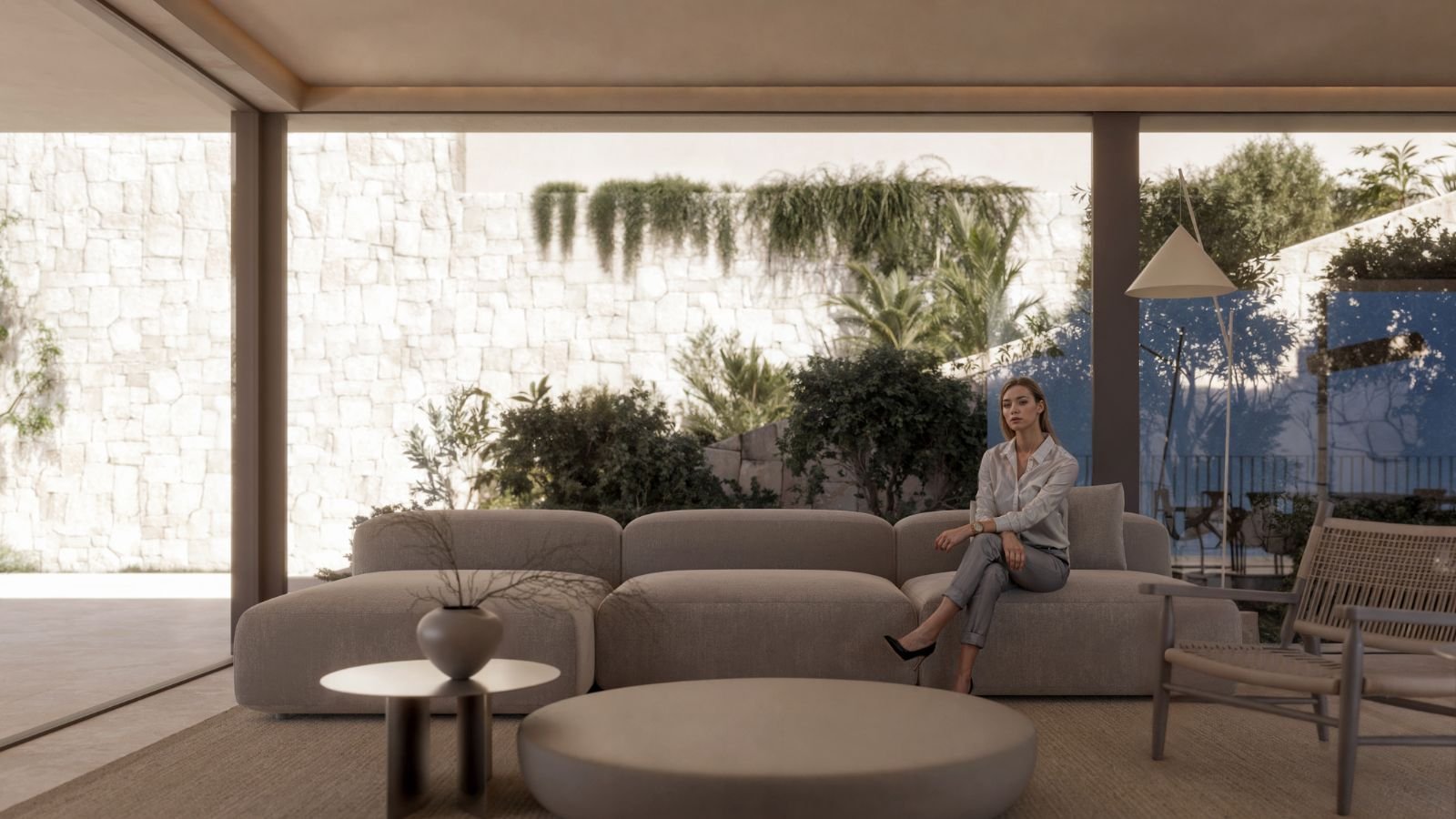  Diese exklusive Villa befindet sich in der charmanten Ortschaft Moraira und bietet eine privilegierte Umgebung mit Meerblick. Sie wurde für diejenige