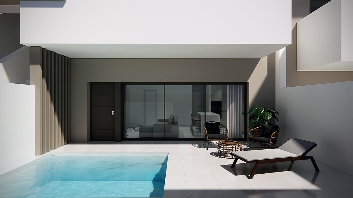  Im charmanten Ort Pilar de la Horadada gelegen, bietet diese Wohnanlage eine Auswahl von 13 Bungalows, die für diejenigen entworfen wurden, die einen