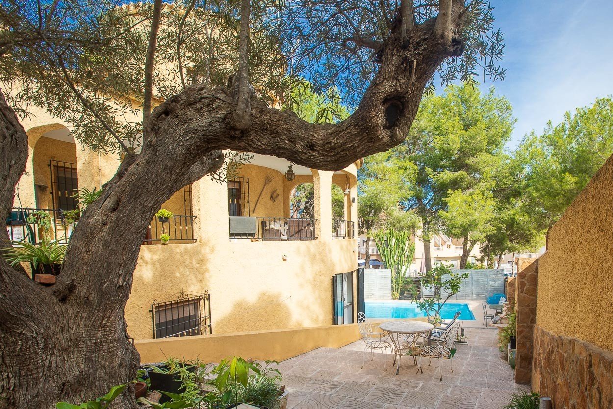   We are delighted to introduce you to a 6-bedroom classic Spanish villa located in the picturesque Las Filipinas neighbourhood of Villamartin. Built 