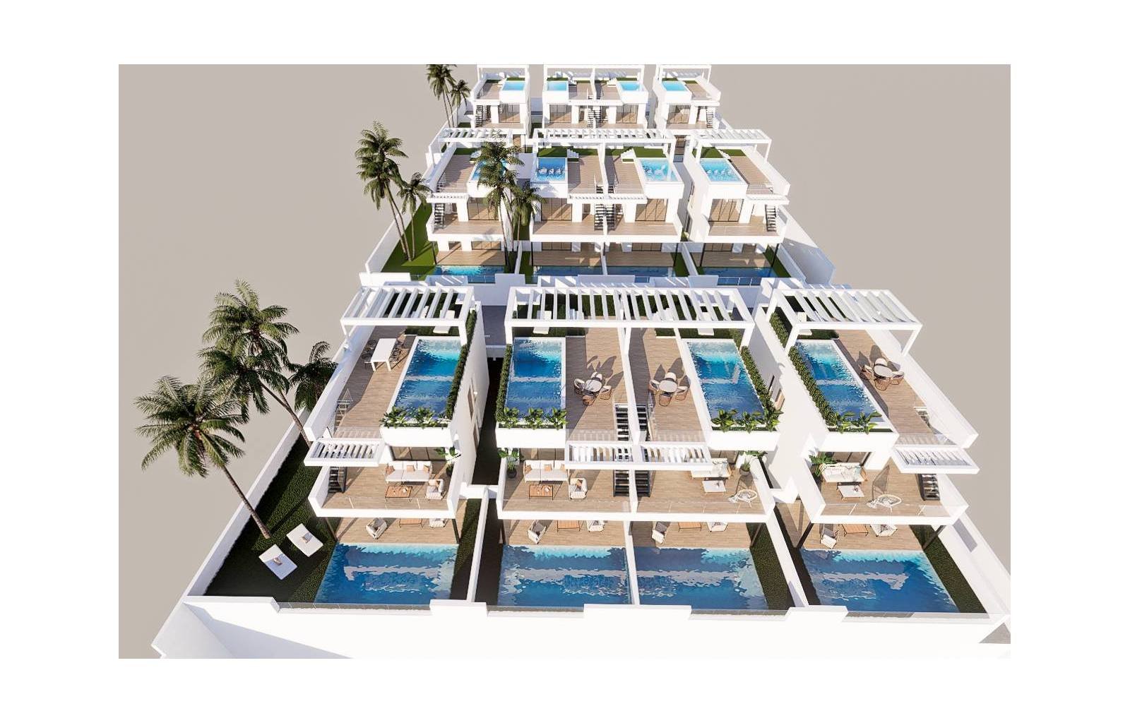  Diese kleine Wohnanlage mit 20 Häusern befindet sich im exklusiven Finestrat-Benidorm. Die Häuser verfügen über 2 oder 3 Schlafzimmer und 2 oder 3 Ba