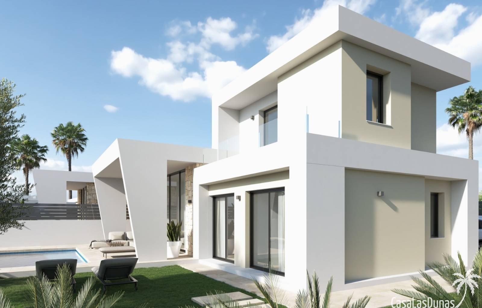  Am Rande des Salzsees von Torrevieja, in einer gewachsenen Wohngegend, finden wir dieses neue Projekt aus 4 individuellen Villen. Die Häuser sind mit