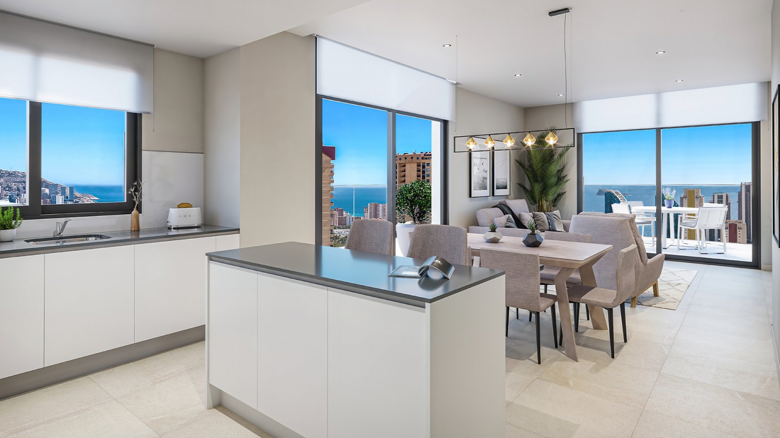  In der pulsierenden Stadt Benidorm gelegen, bietet diese exklusive Wohnanlage eine Auswahl von 88 Immobilien, darunter Apartments und Penthäuser. Die