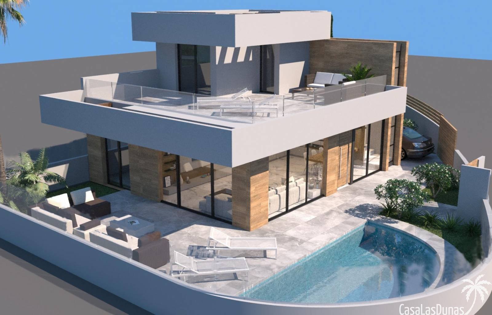 Ciudad Quesada:  Die Villa liegt 50 Meter vom Golfplatz La Marquesa entfernt und verfügt über 3 Schlafzimmer und 2 Badezimmer sowie einen 3 x 6 m großen Pool. Es verf 