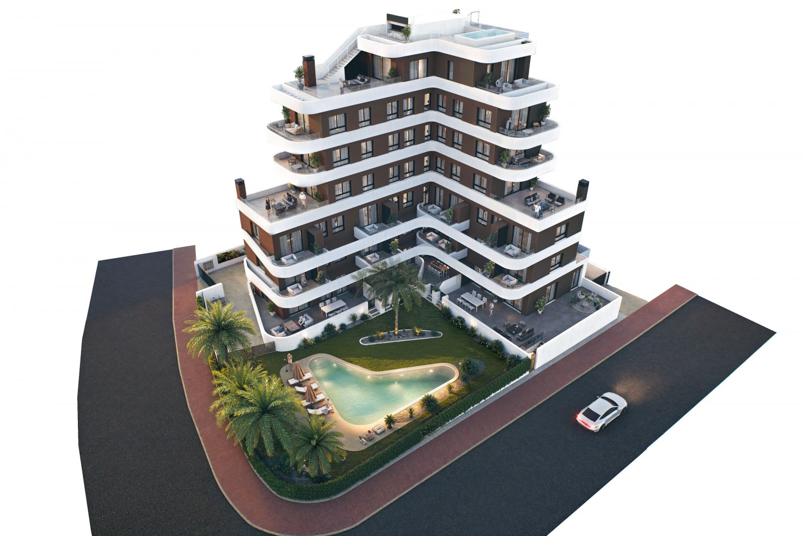  In der charmanten Stadt Guardamar del Segura gelegen, bietet diese Wohnanlage eine Auswahl von 19 Immobilien, darunter Apartments, Erdgeschosse und P