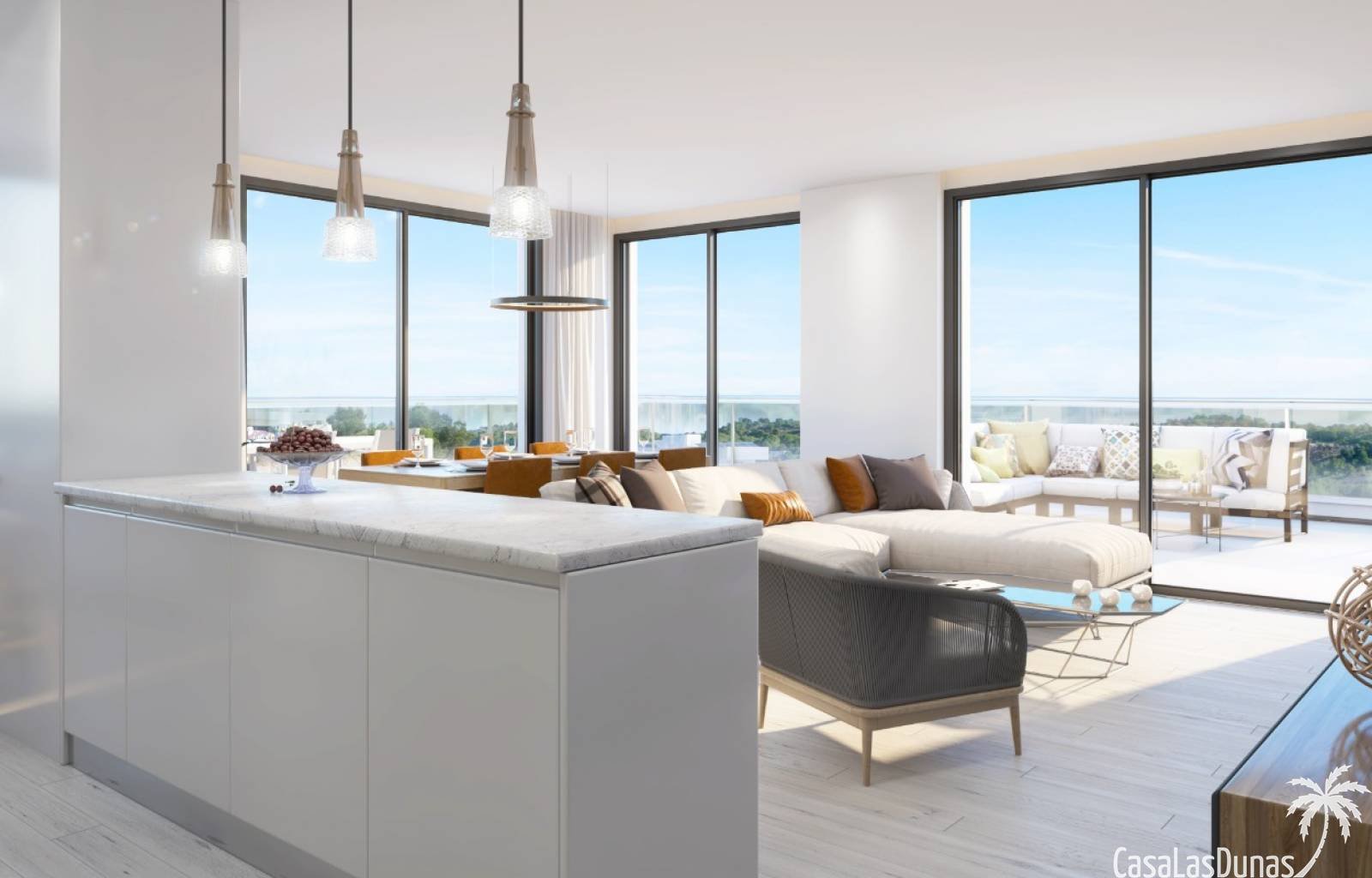 Diese Apartments befinden sich in unmittelbarer Nähe der Sandstrände von Playa Flamenca, direkt neben dem Einkaufszentrum. Es wird ein ziemlich große