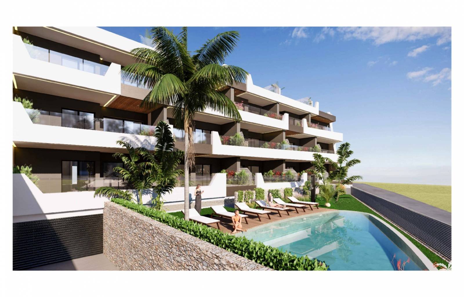  Neu erbauter, kleiner Luxusapartmentkomplex. Drei Etagen mit nur 5 Wohnungen pro Etage in Benijofar! Den tollen Ausblick bekommt ihr gratis dazu.
 Di