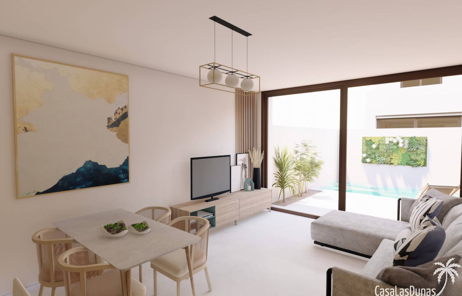 Diese Häuser befinden sich in Murcia und sind in einer kleinen Anlage bestehend aus 8 Reihenhäusern untergebracht. Jedes Haus verfügt über einen eige