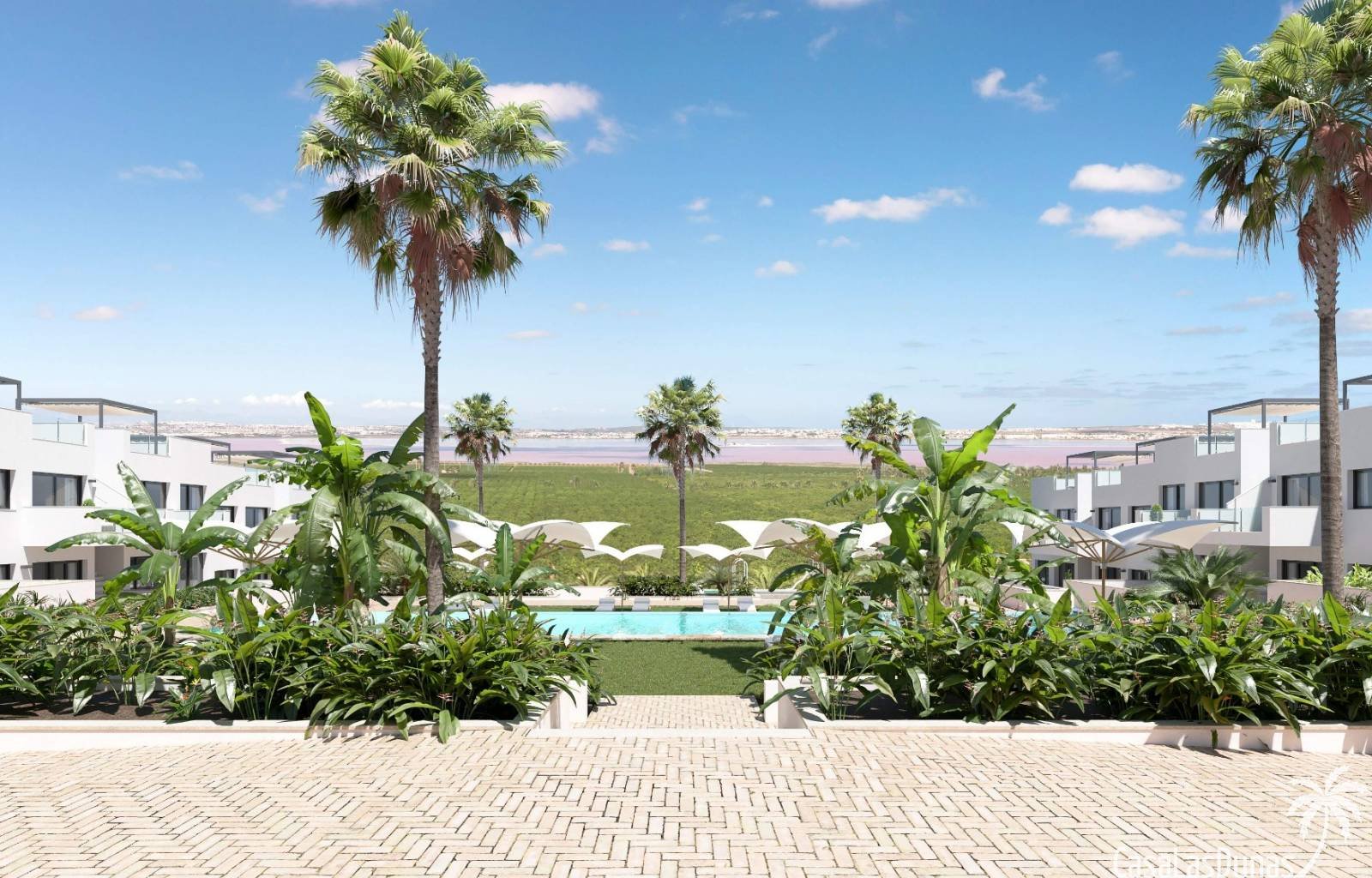  In atemberaubender Lage in der sonnigen Stadt Torrevieja entsteht ein neues Luxusbauprojekt. Die Häuser liegen in der Nähe des einzigartigen rosa Sal