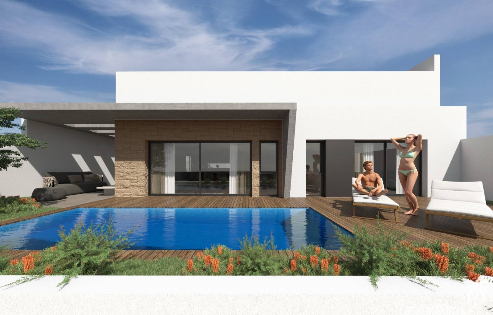  Diese wunderschönen Villen mit überdachter Garage und privatem Swimmingpool werden in der Nähe des Quiron-Krankenhauses gebaut. Das Projekt wird aus 