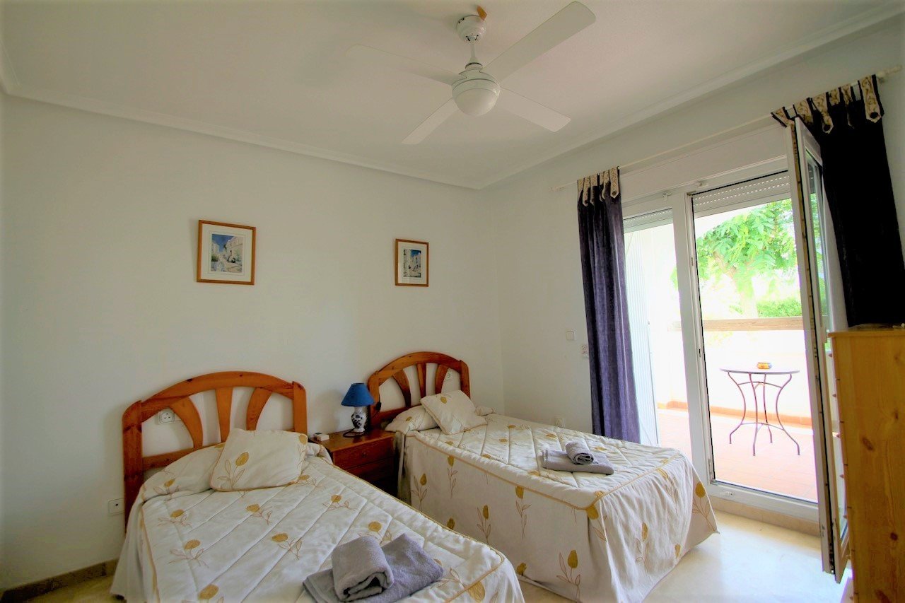   East facing apartment with lovely views over the communal green zone and pool. &amp;#13;&amp;#13;
The apartment distributes over an open p