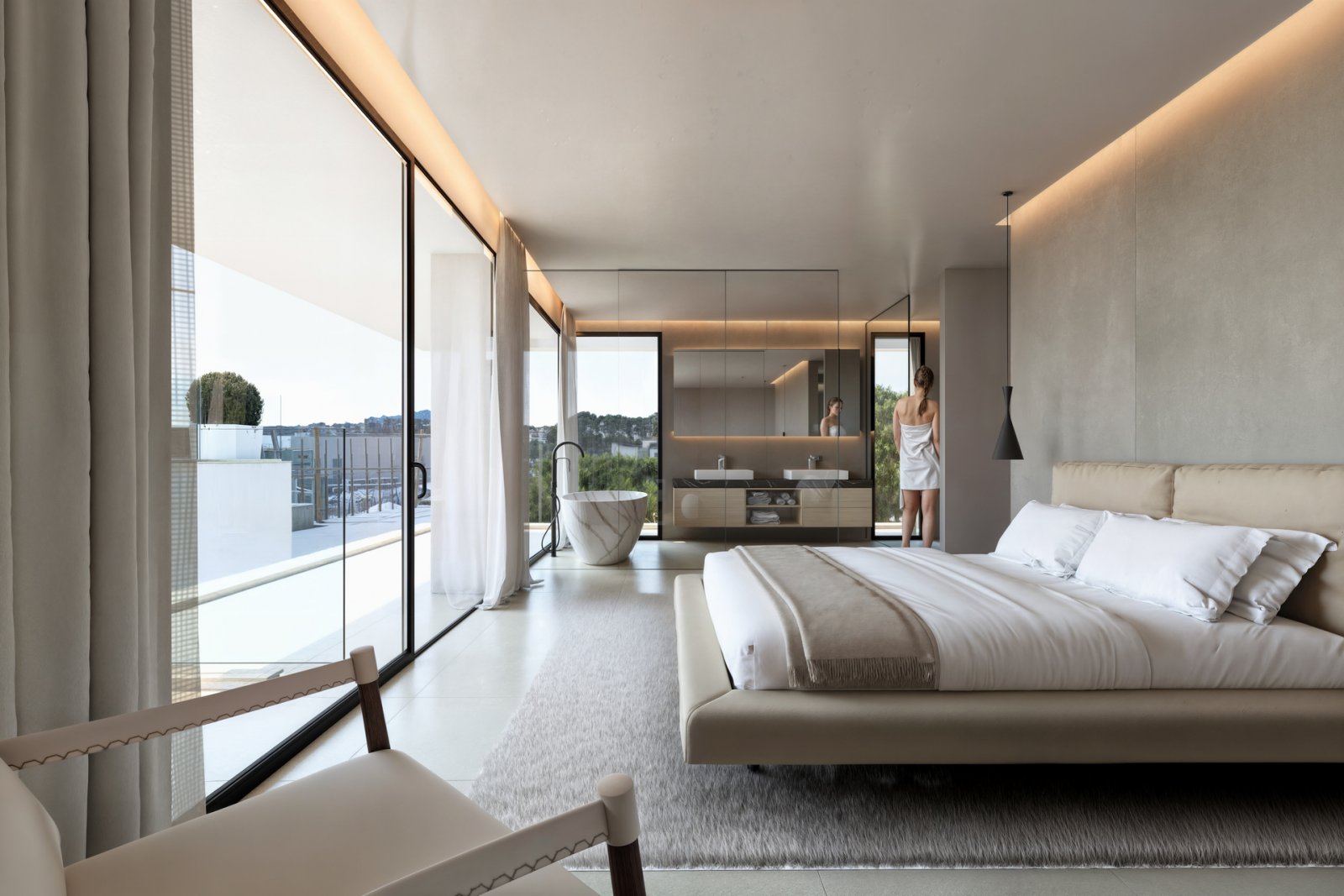  In der exklusiven Gegend von Moraira gelegen, bietet diese Villa eine privilegierte Umgebung mit beeindruckendem Meerblick. Entworfen für diejenigen,