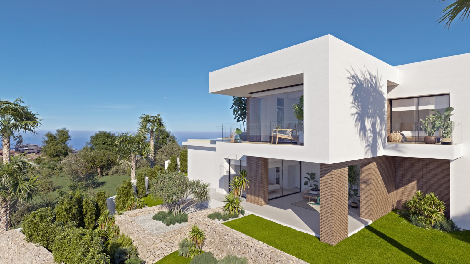  In der exklusiven Gegend von Cumbre del Sol gelegen, bietet diese Villa eine privilegierte Umgebung mit Meerblick. Die Immobilie befindet sich nur 1 