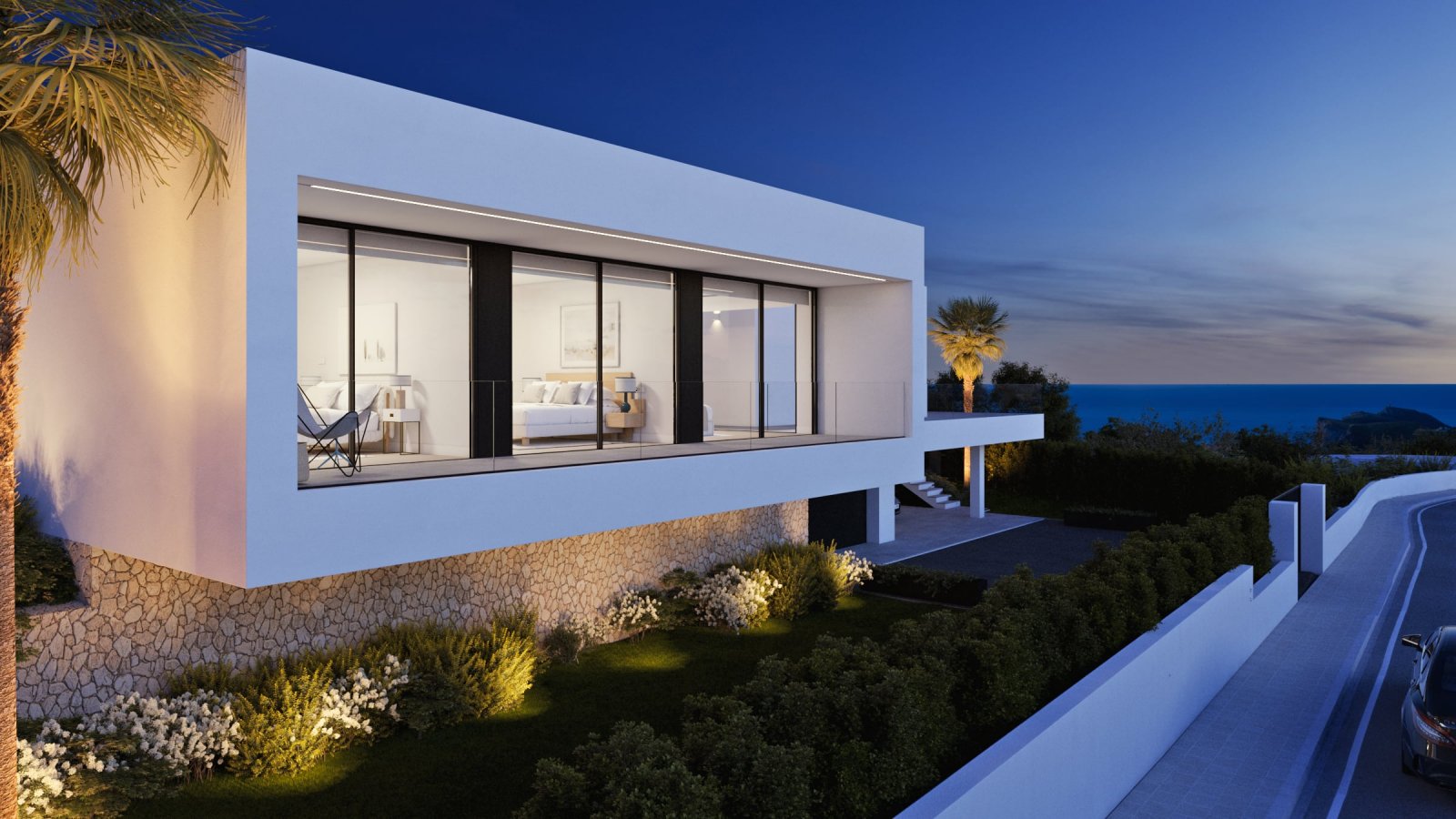  In der exklusiven Gegend von Cumbre del Sol gelegen, bietet diese Villa eine privilegierte Umgebung mit Meerblick. Die Immobilie befindet sich nur 0,