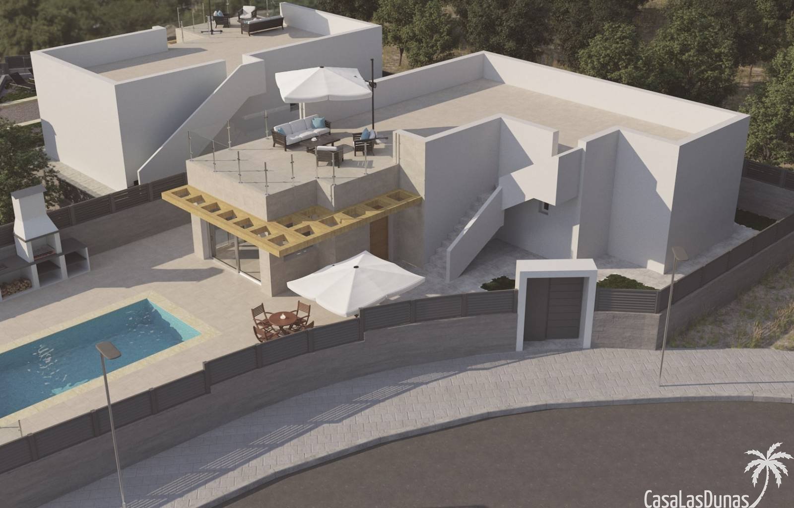  Schöne moderne Villa in Polop an der Costa Blanca Nord mit 3 Schlafzimmern und 2 Badezimmern, 1 davon en suite. Diese einstöckige Villa verfügt über 
