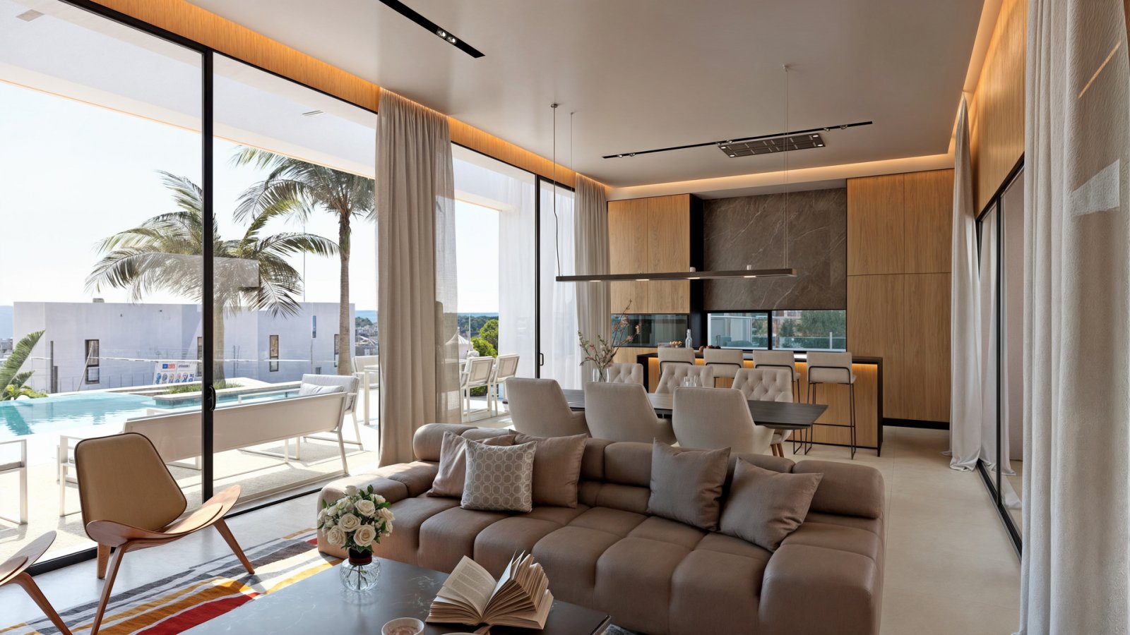  In der exklusiven Gegend von Moraira gelegen, bietet diese Villa eine privilegierte Umgebung mit beeindruckendem Meerblick. Entworfen für diejenigen,