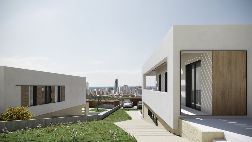  In der charmanten Ortschaft Finestrat gelegen, bieten diese exklusiven Villen eine privilegierte Umgebung mit Meerblick. Mit insgesamt 20 Immobilien 