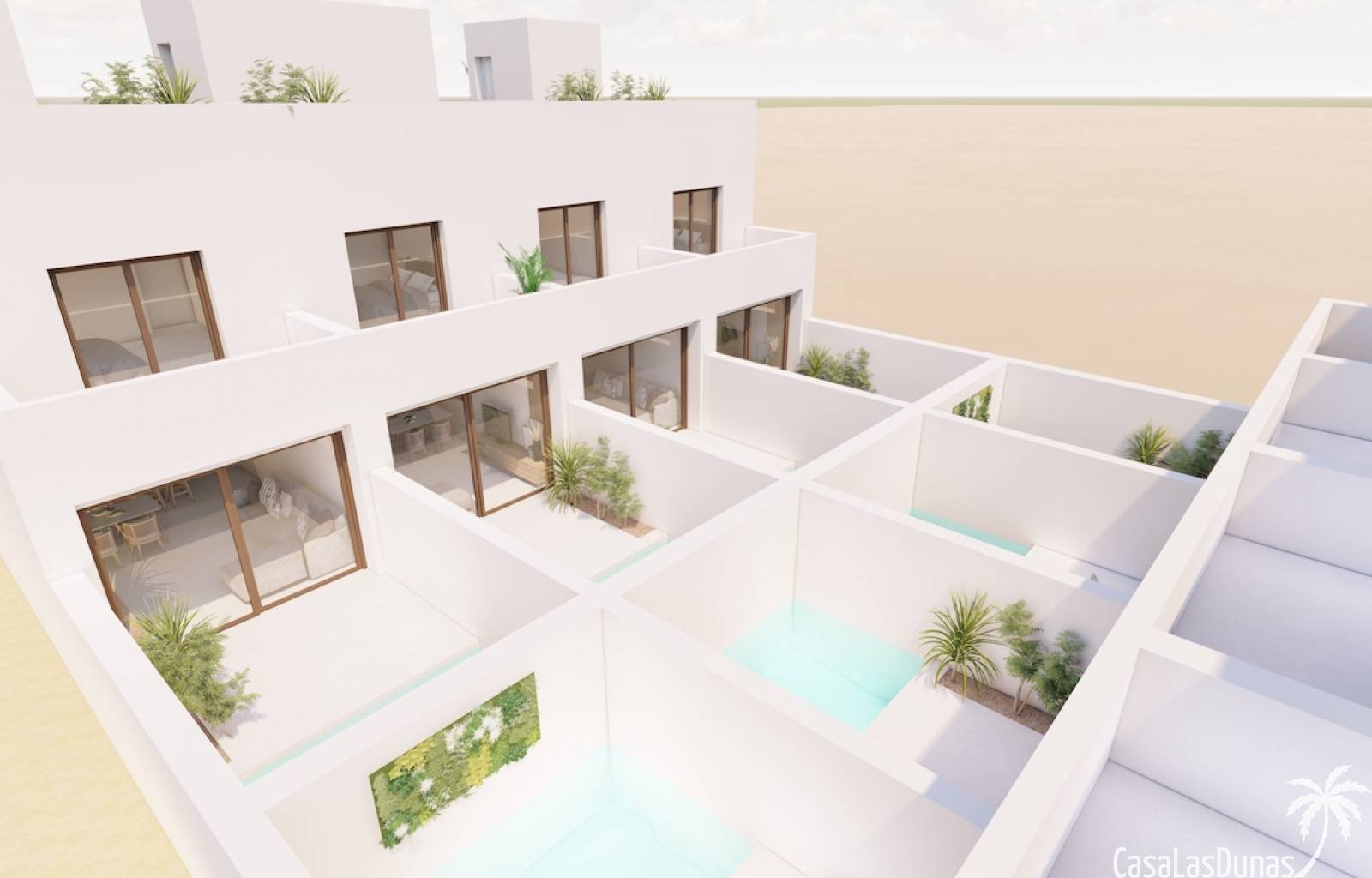  Diese Häuser befinden sich in Murcia und sind in einer kleinen Anlage bestehend aus 8 Reihenhäusern untergebracht. Jedes Haus verfügt über einen eige