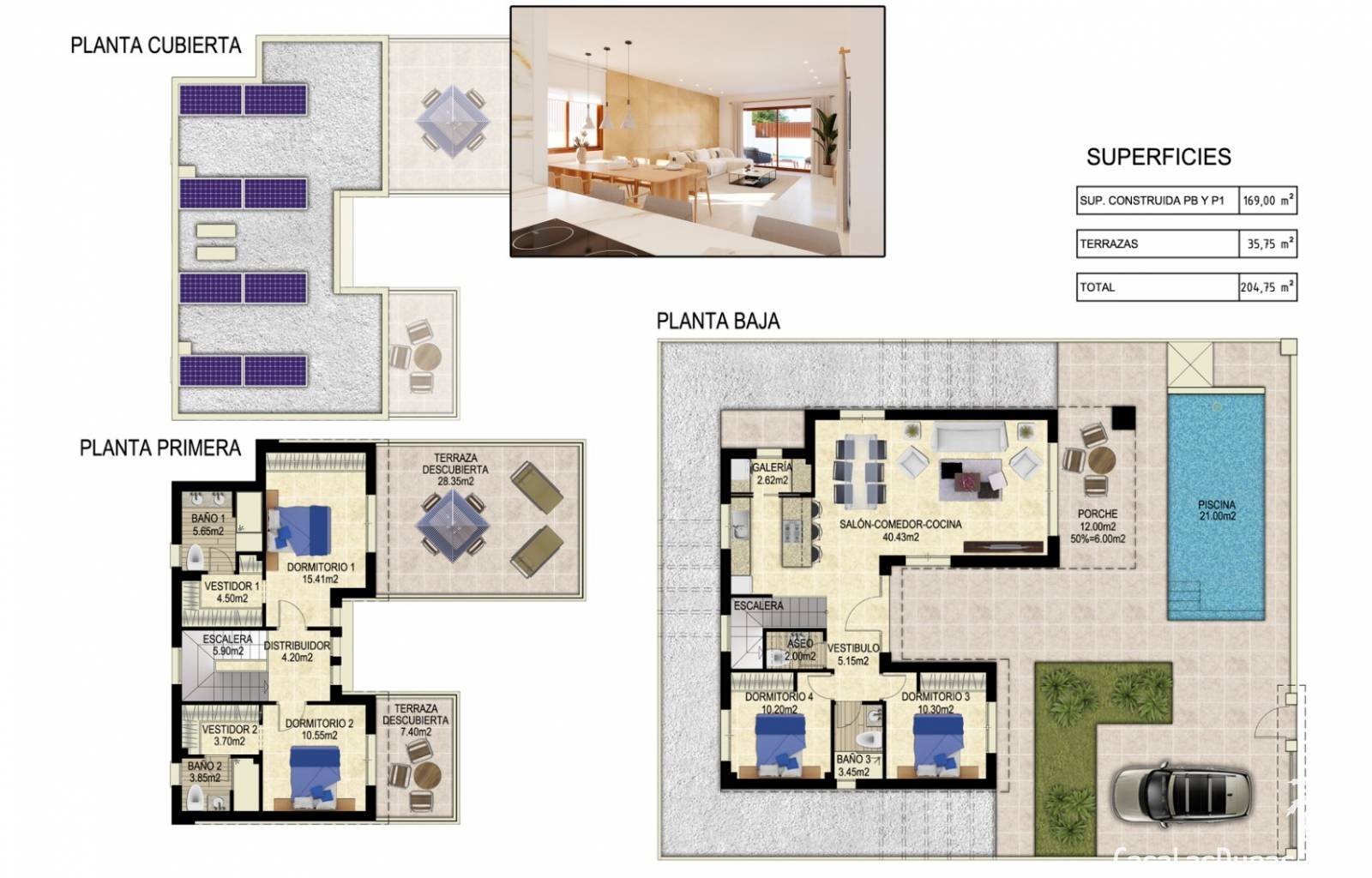  Im Vistabella Golf Resort wird derzeit am nächsten Neubau gearbeitet, der aus einstöckigen Reihenhäusern mit 2 Schlafzimmern (CLD-2916NB), zweistöcki