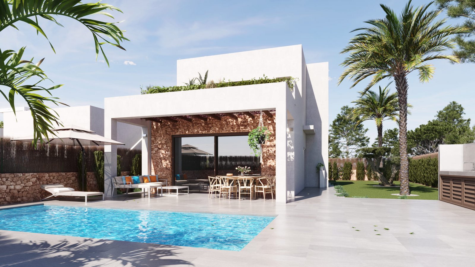  In der wunderschönen Gegend von Orihuela Costa gelegen, bietet dieses freistehende Chalet ein einzigartiges Wohnerlebnis. Nur 3 km vom Meer entfernt, 