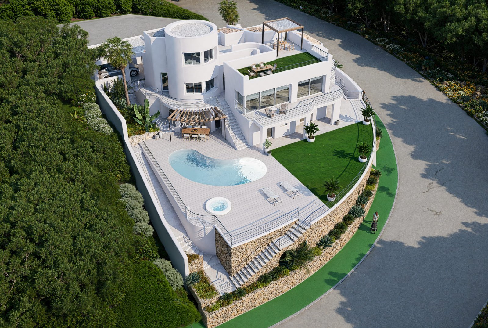  In der exklusiven Gegend von Altea gelegen, bietet diese Villa eine privilegierte Umgebung mit Meerblick, ideal für diejenigen, die ein Zuhause an ei