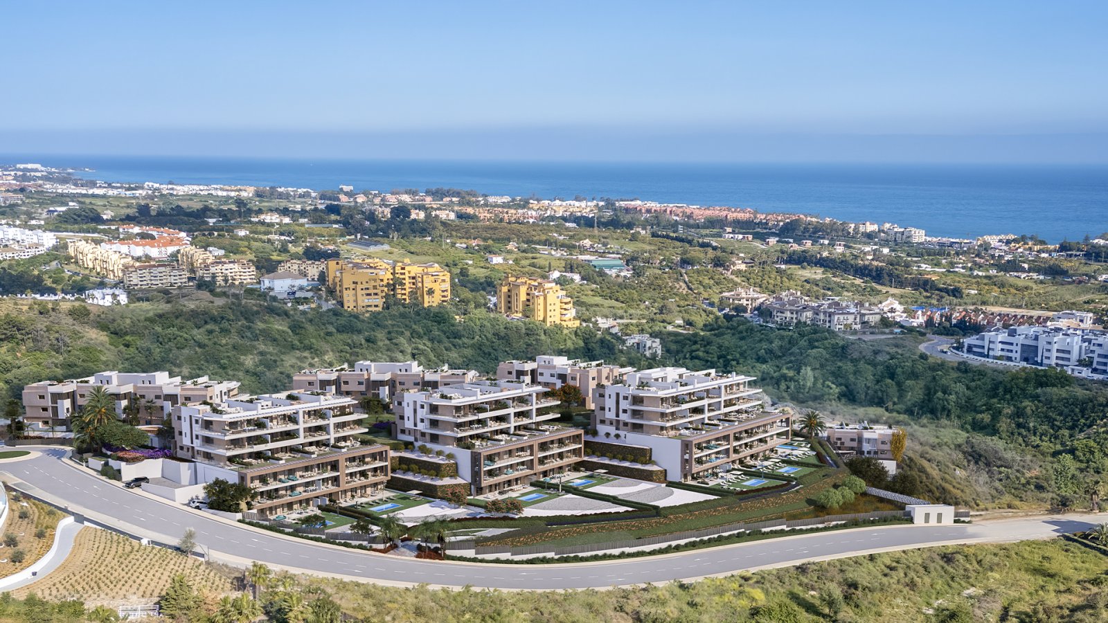 Marine Hills by TM befindet sich in hervorragender Lage im Herzen des Goldenen Dreiecks der Costa del Sol, umgeben von mehreren Golfplätzen und einem