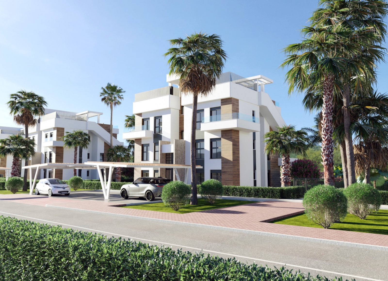 In der prestigeträchtigen Umgebung des Hacienda del Álamo Golf gelegen, bietet diese exklusive Wohnanlage eine Auswahl von 26 Immobilien, die darauf