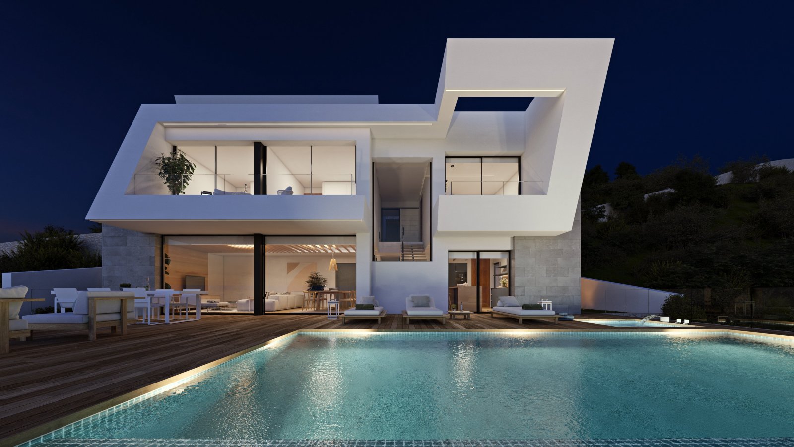  In der exklusiven Gegend von Cumbre del Sol gelegen, bietet diese Villa eine privilegierte Umgebung mit Meerblick. Entworfen für diejenigen, die ein 