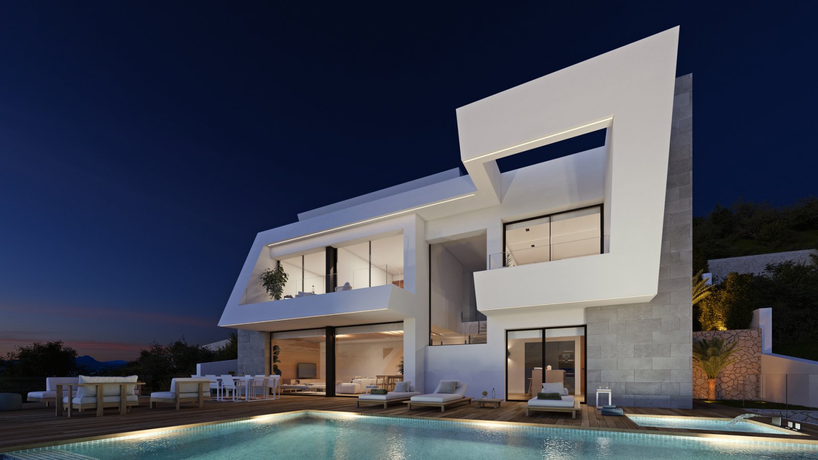  In der exklusiven Gegend von Cumbre del Sol gelegen, bietet diese Villa eine privilegierte Umgebung mit Meerblick. Entworfen für diejenigen, die ein 