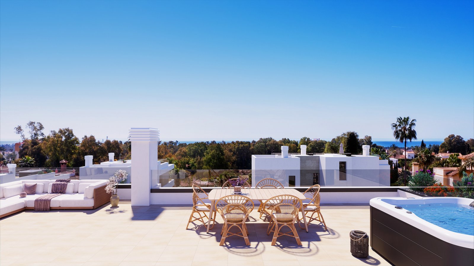 Seven Diamonds by TM befindet sich in bevorzugter Lage im Herzen des Goldenen Dreiecks der Costa del Sol, im Stadtteil Atalaya von Estepona, nur 10 M