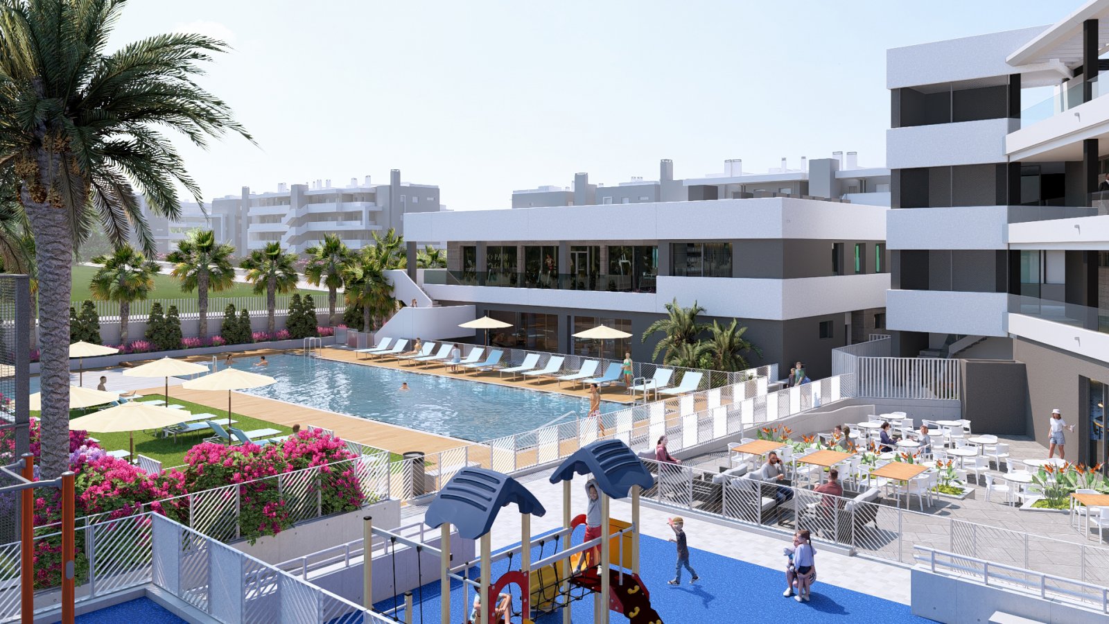 Lagoons Village by TM befindet sich in inmitten der wunderschönen Naturlandschaft von »Las Lagunas de La Mata« und der »Laguna Rosa« von Torrevieja.
