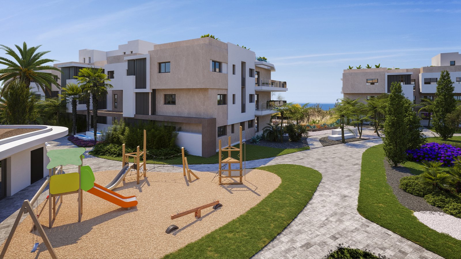 Marine Hills by TM befindet sich in hervorragender Lage im Herzen des Goldenen Dreiecks der Costa del Sol, umgeben von mehreren Golfplätzen und einem