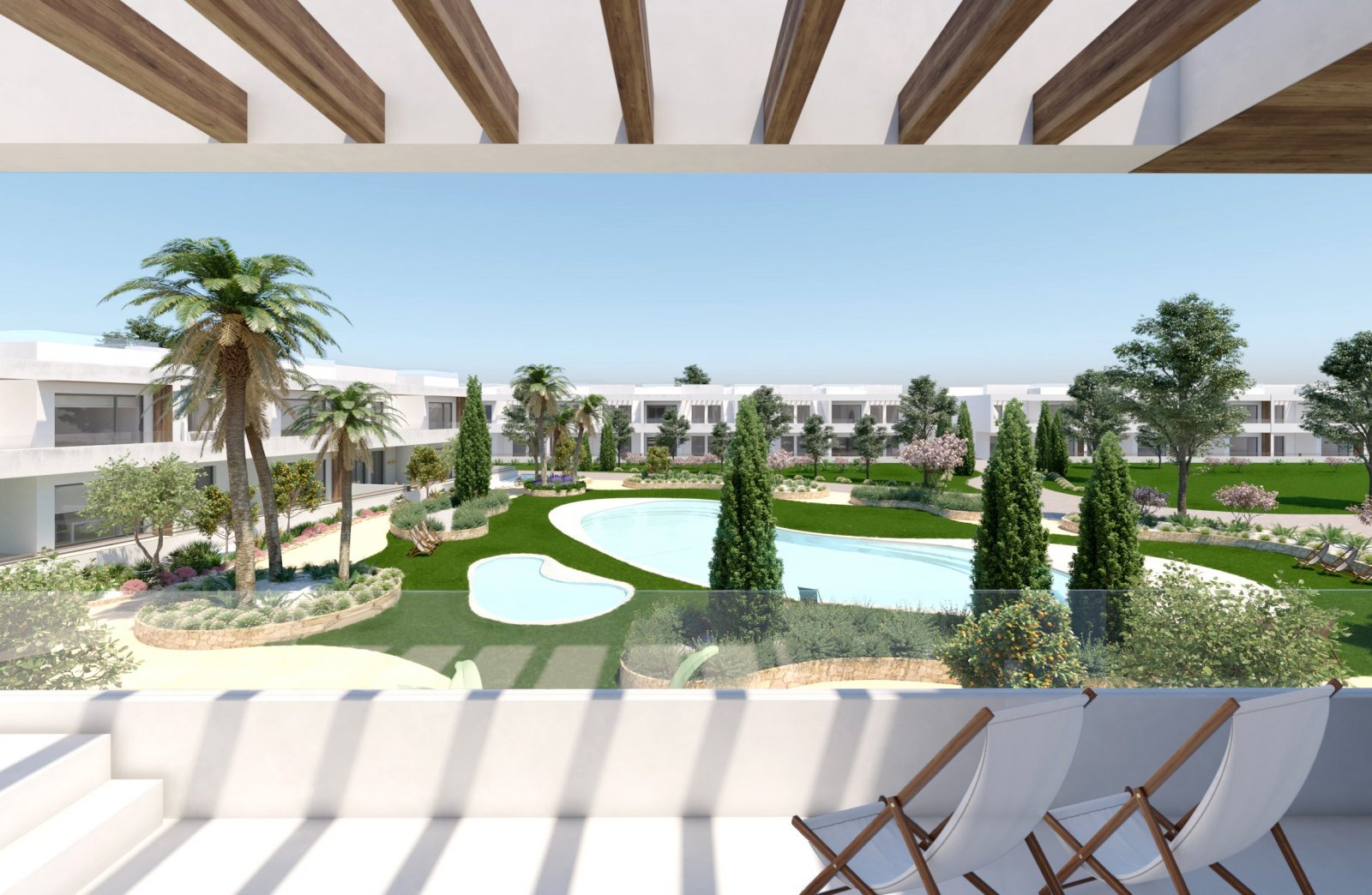 Torrevieja:  In der charmanten Stadt Torrevieja gelegen, bietet diese Wohnanlage eine Auswahl von 55 Bungalows, die darauf ausgelegt sind, die Bedürfnisse derjeni 