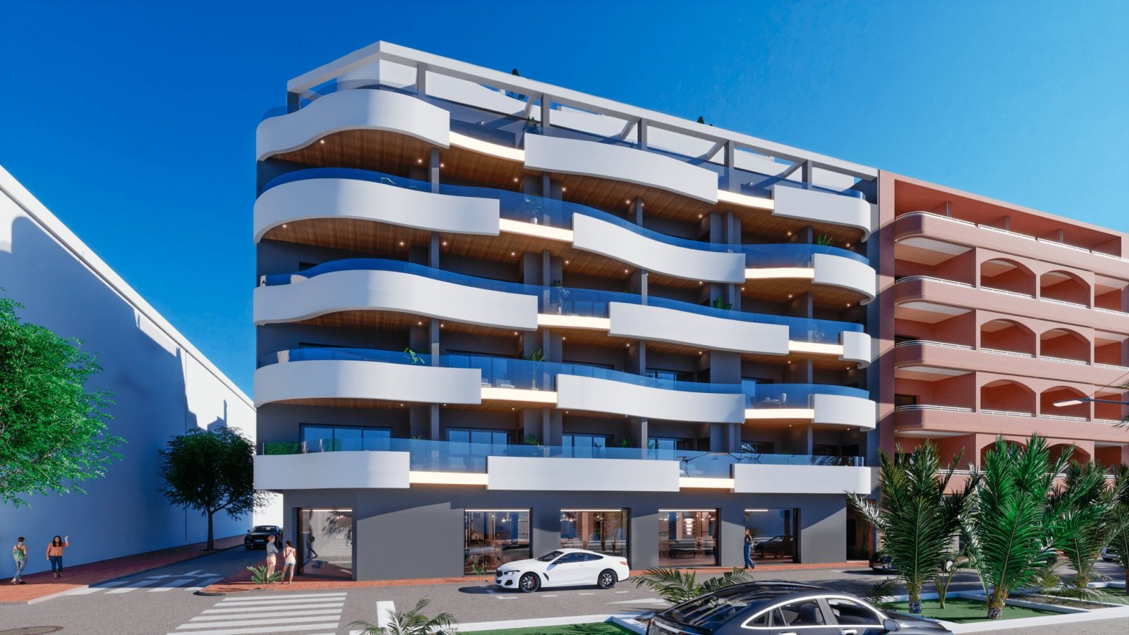 Torrevieja:  In der charmanten Stadt Torrevieja gelegen, bietet diese Wohnanlage ein einzigartiges Wohnerlebnis in erster Meereslinie. Mit insgesamt 34 Einheiten  